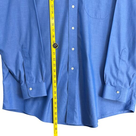 Brooks Brothers Blue Long Sleeve Button Down Collar Button Up Shirt Size 17 1/2 - Picture 7 of 8
